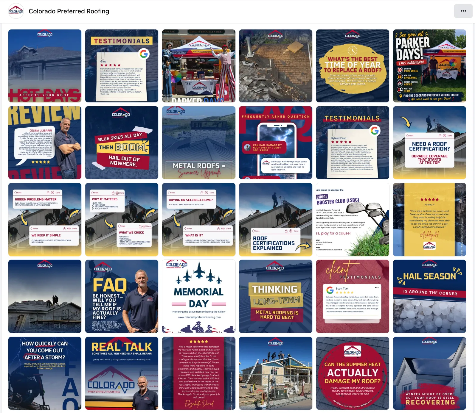 Colorado Preferred Roofing social media