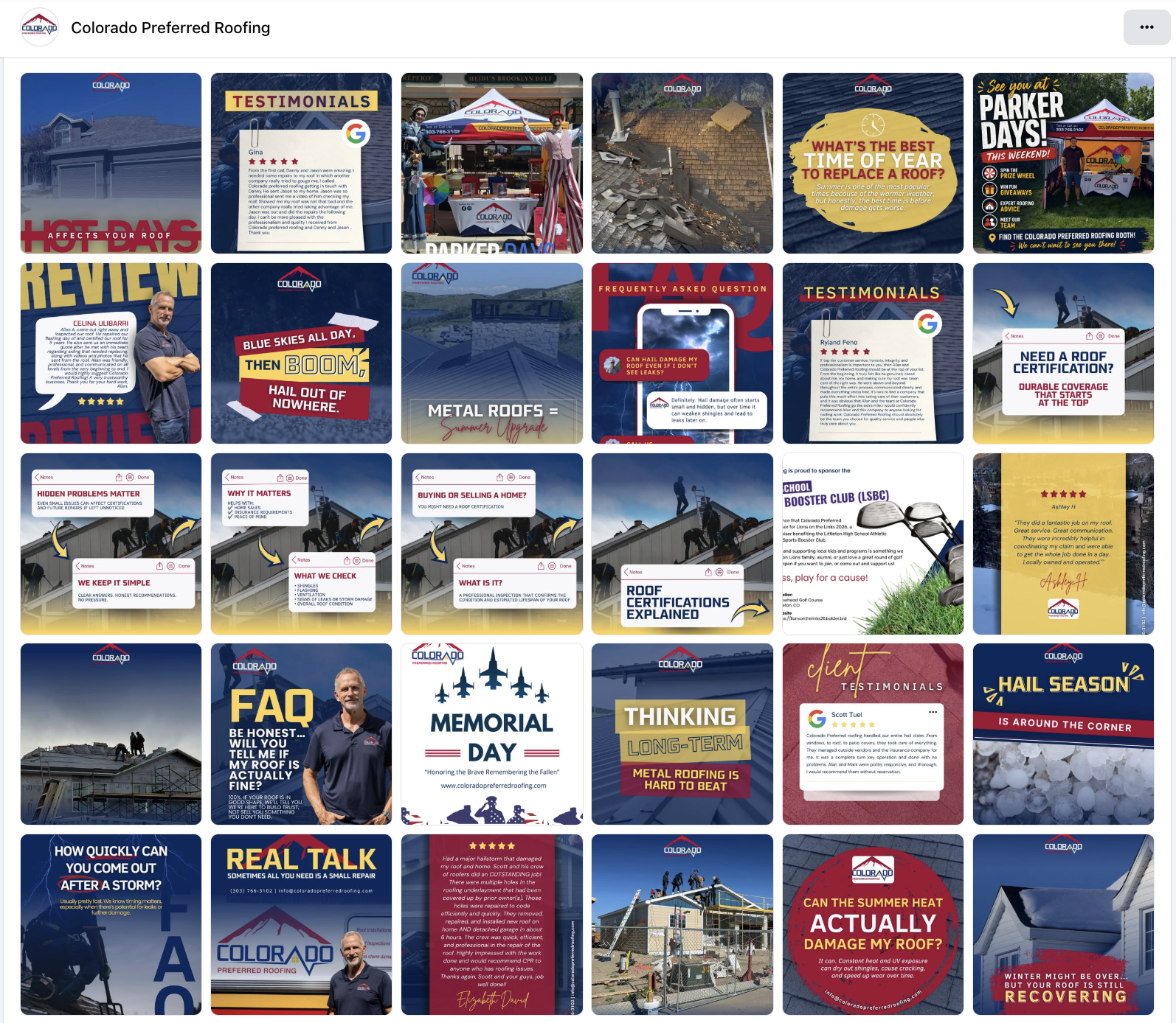 Colorado Preferred Roofing social media
