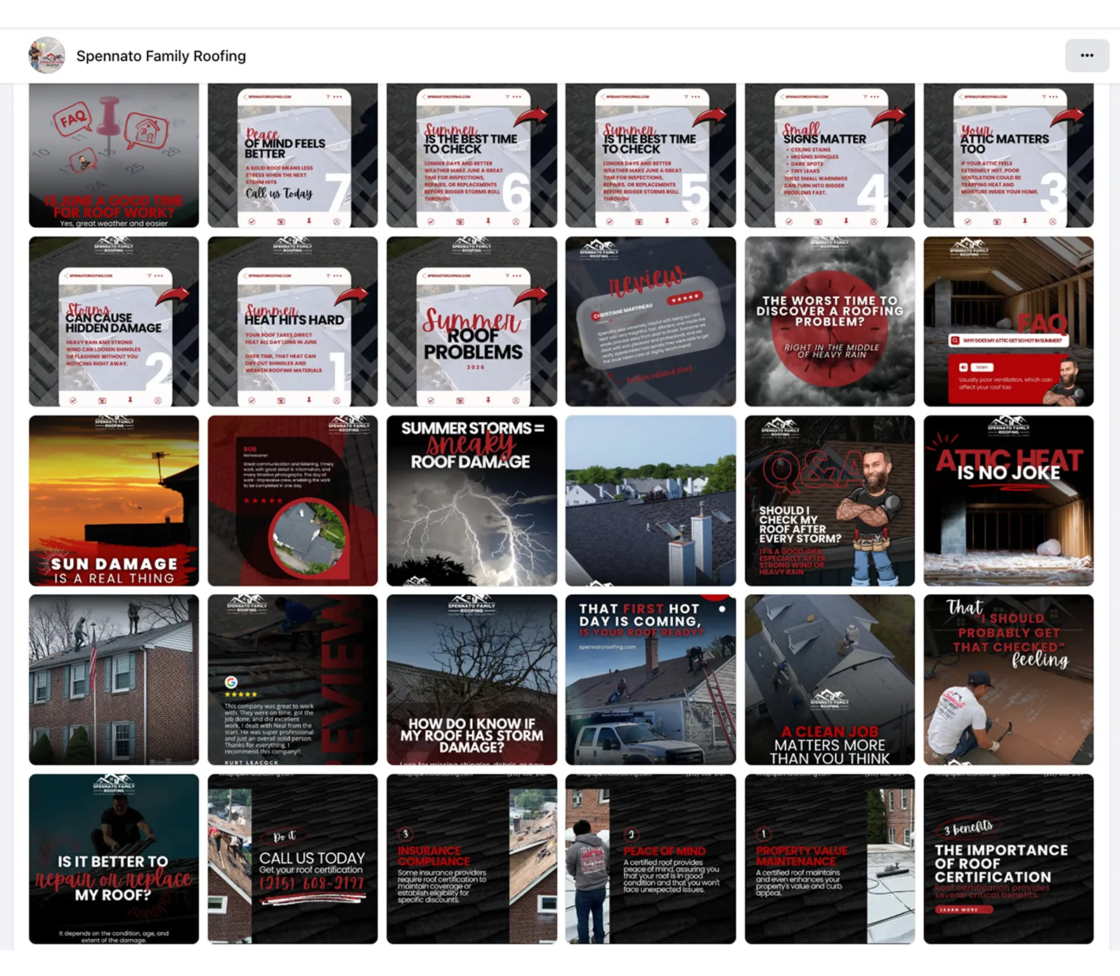 Spennato Roofing social media