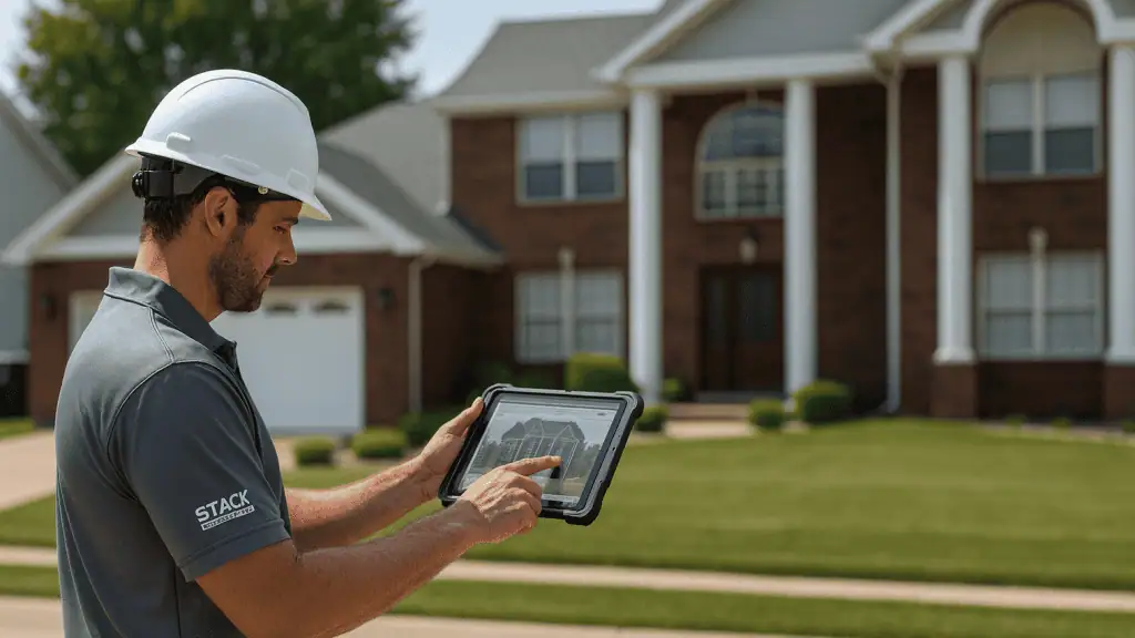 Roofing estimator using STACK Estimator Tool Review software for material measurement